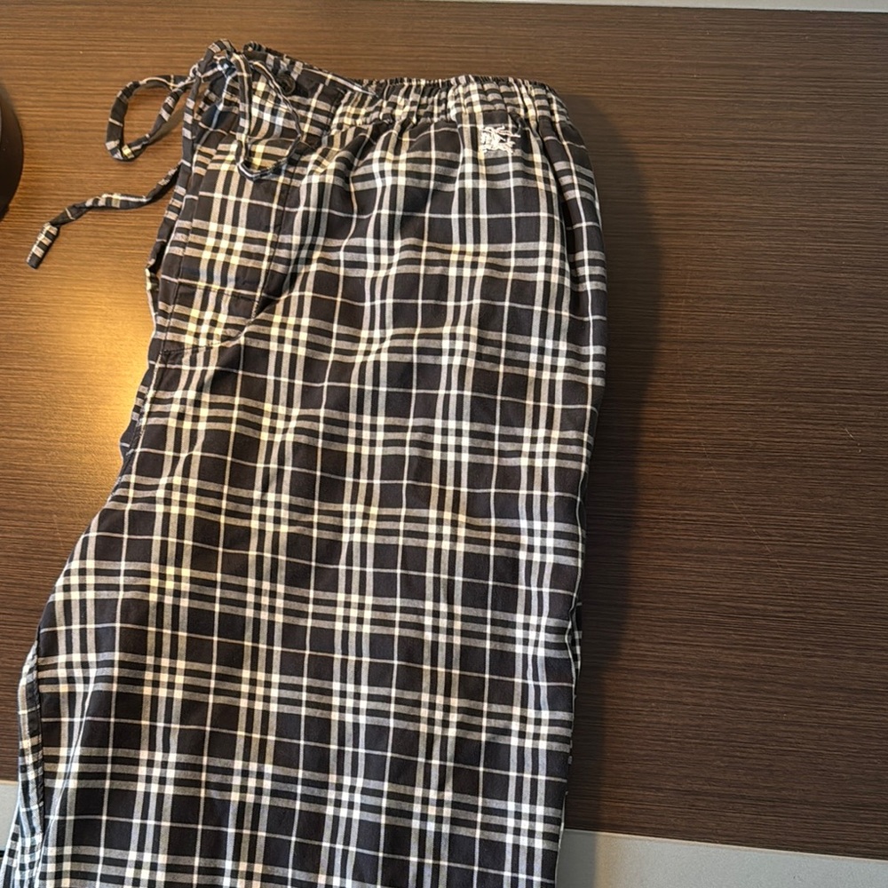 Burberry Black and White Checkered Lounge/Pajama Pants